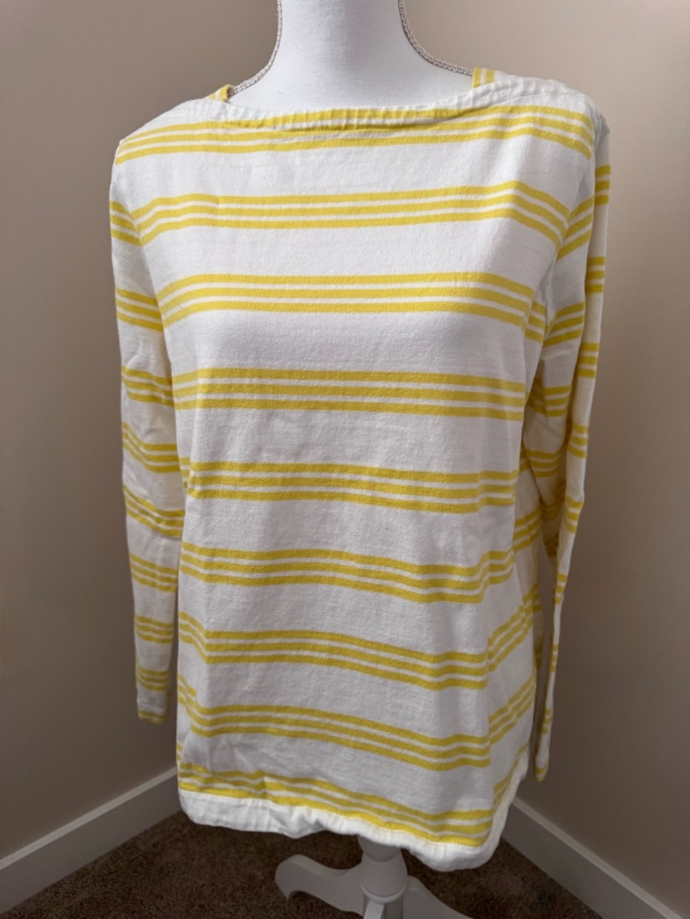 Vineyard Vine Women’s Yellow Stripe Long Sleeve Top